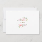 Gold Wild Pink Flowers Wedding Calligraphy  Save The Date (Achterkant)