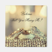 Gold Will you Marge Me proposal Name Script Magneet (Voorkant)