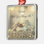 Gold Will you Marge Me proposal Name Script Metalen Ornament (Links)