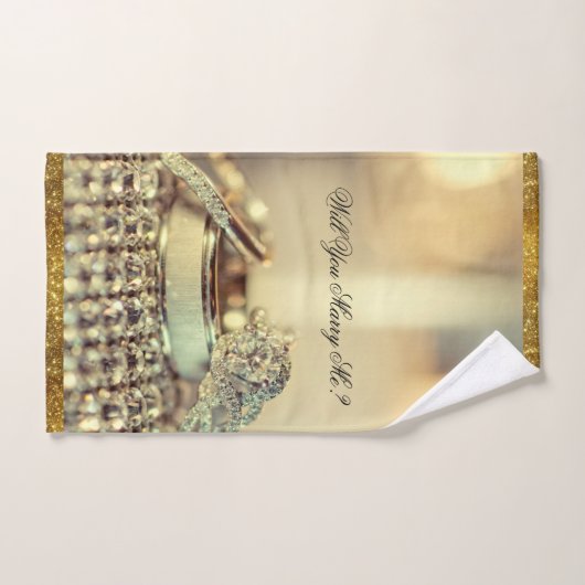 Gold Will You Marry Me Parties scintillant Proposi (Serviette à main)