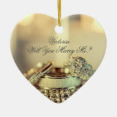 Gold Will you trouwt me proposal name script Keramisch Ornament (Voorkant)
