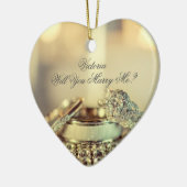 Gold Will you trouwt me proposal name script Keramisch Ornament (Links)