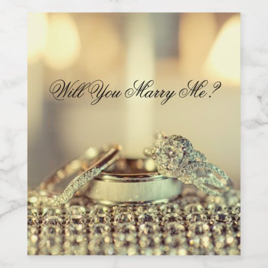 Gold Will you trouwt me proposal script Wijn Etiket (Enkel label)
