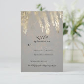 Gold Willow Tree Branches Wedding RSVP Kaarten (Staand voorkant)