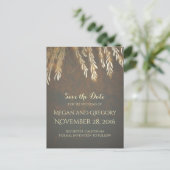 Gold Willow Tree  Save the Date Aankondigingskaart (Staand voorkant)