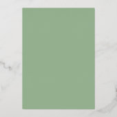 Gold Willows Light Sage Green Wedding Folie Uitnodiging (Achterkant)