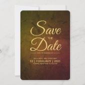 Gold Wine Script Sla de datum uitnodiging op (Voorkant)