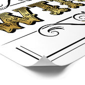  Gold WINE-teken afdrukken Poster (Hoek)