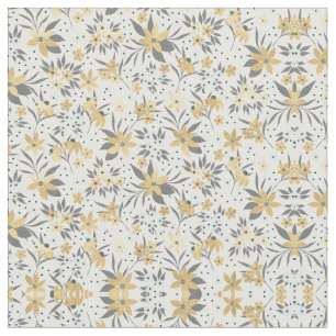 Gold Winter Floral Design Stof