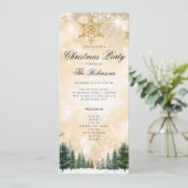 Gold Winter Kerstvakantie Uitnodigen Programma Men (Staand voorkant)