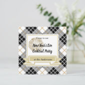 Gold Winter Pset Uitnodiging nieuwjaar (Staand voorkant)