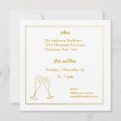 Gold Winter Pset Uitnodiging nieuwjaar (Achterkant)