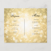Gold Winter Vakantie Uitnodigen Programma & Menu (Achterkant)