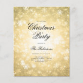 Gold Winter Vakantie Uitnodigen Programma & Menu (Voorkant)