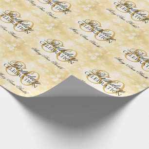 Gold Winter Wonderland 80th Birthday Party Cadeaupapier