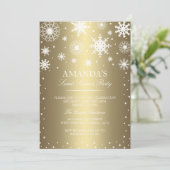 Gold Winter Wonderland Sweet 16 Invitation (Debout devant)