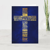Gold Word Cross Christelijk Pasen Kaart (Voorkant)
