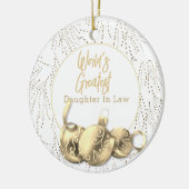 Gold World's grootste dochter in de wet kerstmis Keramisch Ornament (Links)