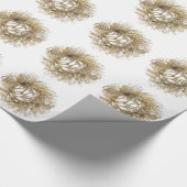 Gold Wreated Merry-kerstinpakpapier Cadeaupapier (Hoek)