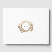 Gold Wreath Classic Monogram Huwelijk Gastenboek (Achterkant)