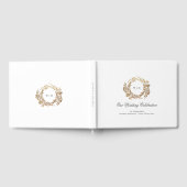 Gold Wreath Classic Monogram Huwelijk Gastenboek (Volledig)