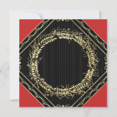 Gold Wreath et Red Holiday Party Invitation (Dos)