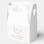 Gold Wreath Monogram Elegante bruiloft Bedankdoosjes (Geopend)