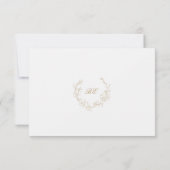 Gold Wreath Monogram Elegante bruiloft RSVP Kaartje (Achterkant)