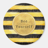 Gold Yellow Black Bee Stripes Magneet (Voorkant)