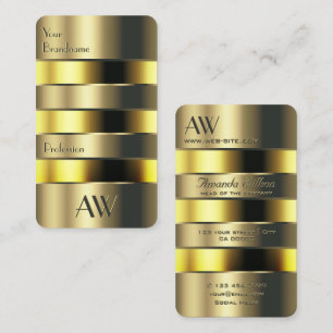 Gold Yellow Can Faux Engraving Letters Monogramed Visitekaartje