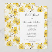 Gold Yellow Flowers Bridal Shower Kaart (Voorkant / Achterkant)