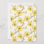 Gold Yellow Flowers Bridal Shower Kaart (Achterkant)