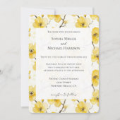Gold Yellow Flowers Wedding Kaart (Voorkant)