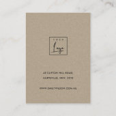 GOLD YELLOW FOLIAGE MONOGRAM EARRING DISPLAY LOGO VISITEKAARTJE (Achterkant)