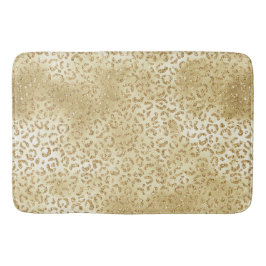 Gold Yellow Ombre Glitter Leopard Badmat