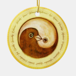 Gold Yin Yang vrededoven keramische decoratie