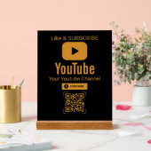 Gold YouTube Subscribe QR Code Black (Mariage)