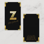Gold Z Initiaal en Visitekaartje aan de grenzen (Voorkant / Achterkant)