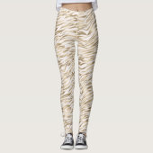 Gold Zebra afdrukken Leggings (Voorkant)