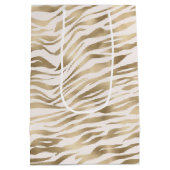 Gold Zebra afdrukken Medium Cadeauzakje (Achterkant)
