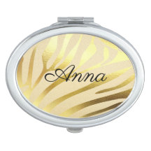 Gold Zebra Animal Print compact