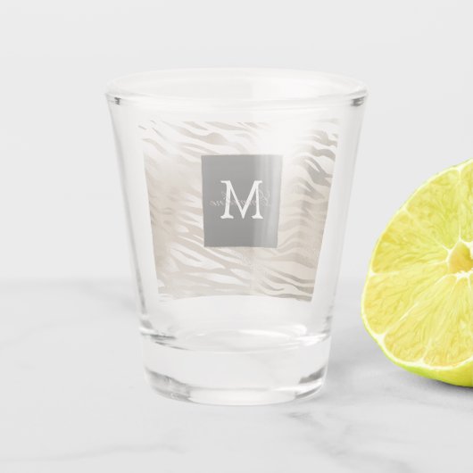Gold Zebra Animal Print Monogram Shot Glas (Achterkant)