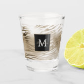 Gold Zebra Animal Print Monogram Shot Glas (Voorkant)