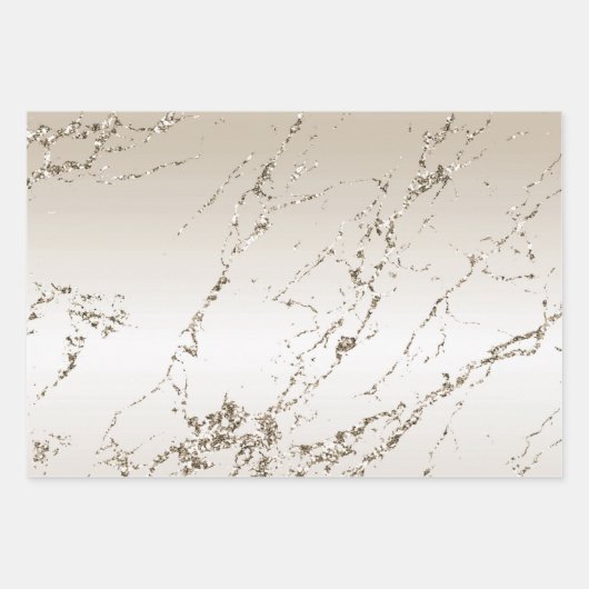 Gold Zebra en leopard Print Ombre Inpakpapier Vel (Voorkant 2)