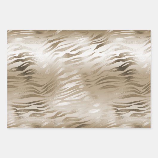 Gold Zebra en leopard Print Ombre Inpakpapier Vel (Voorkant)
