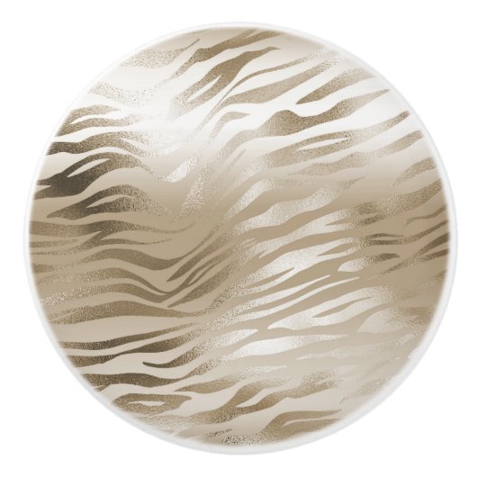 Gold Zebra en leopard Print Ombre         Keramische Knop (Voorkant)