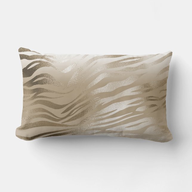 Gold Zebra en leopard Print Ombre    Kussen (Voorkant)
