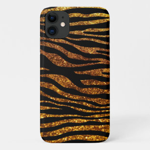 Gold Zebra, Glitter Zebra, Zebra Print, Stripes iPhone 11 Hoesje