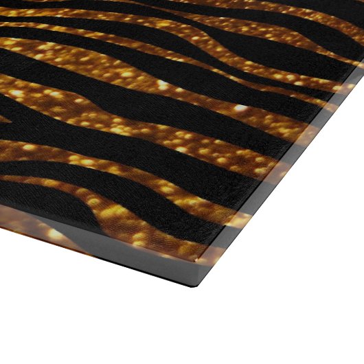 Gold Zebra, Glitter Zebra, Zebra Print, Stripes Snijplank (Hoek)