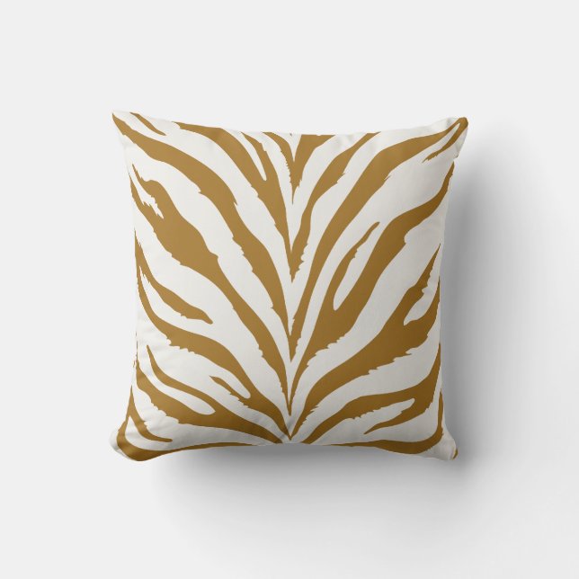 Gold Zebra Pattern Kussen (Voorkant)